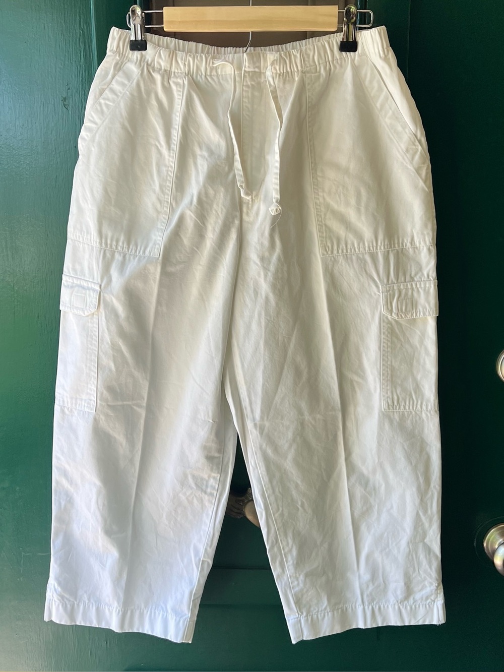 Covington White Elastic Waist Cotton Pants